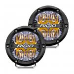 RIGID 360-Series 4 Inch Round LED Off-Road Light - Colored Backlight Lighting - Pair